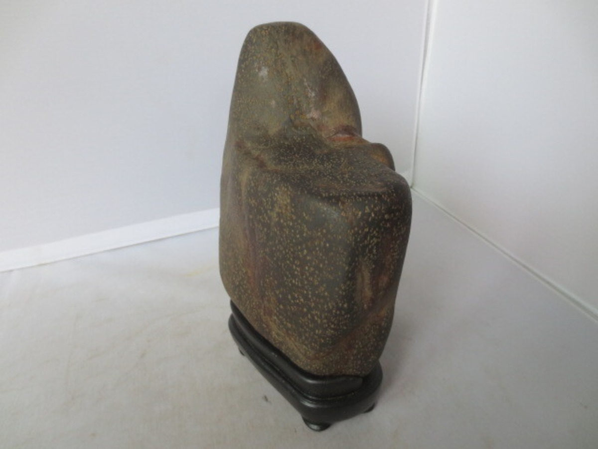 R7/06/19-2 瀬田川石 梨地高土破 古色！時代乗り抜群！ 時代石 高18 