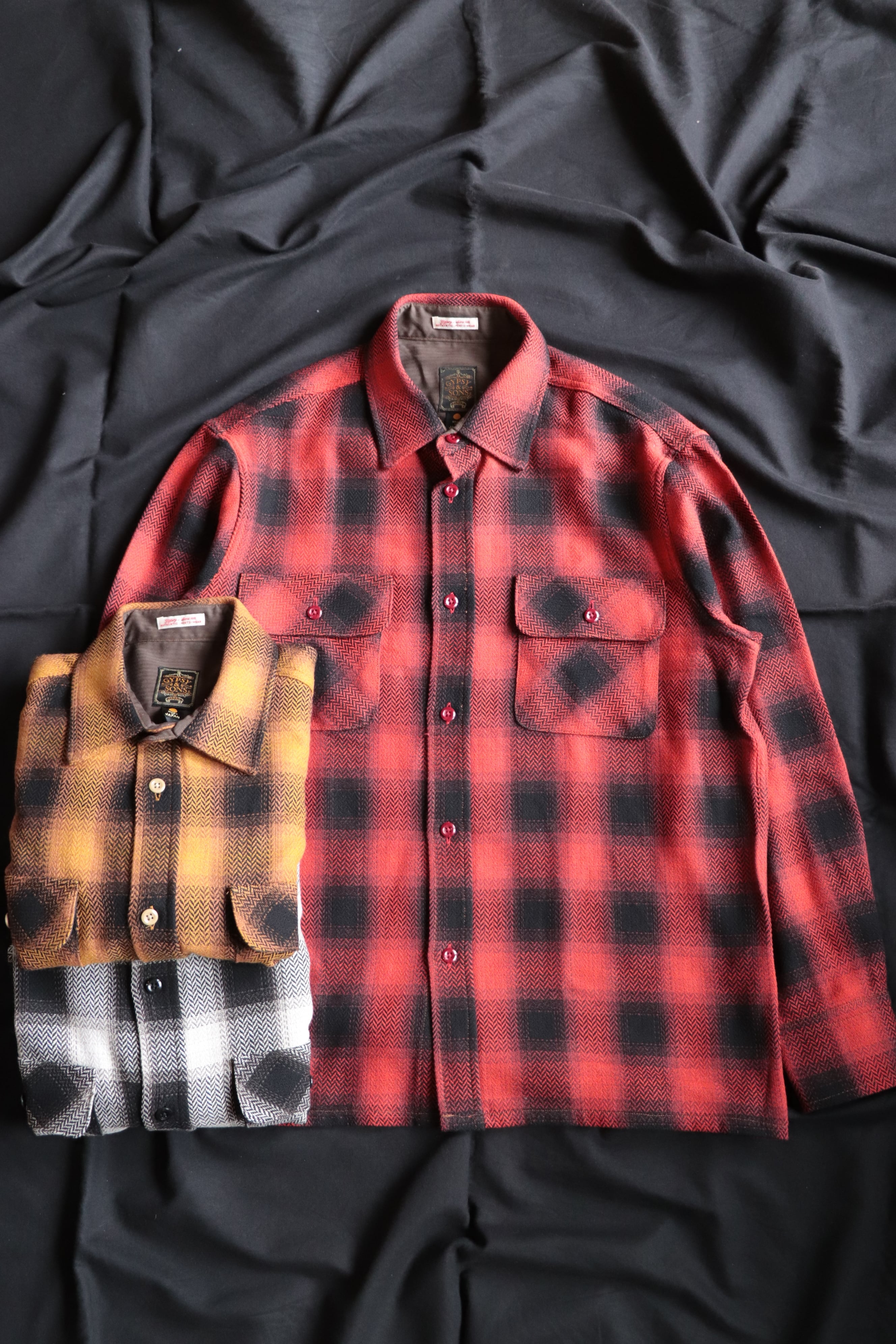 GYPSY & SONS グリーンチェックネルシャツ