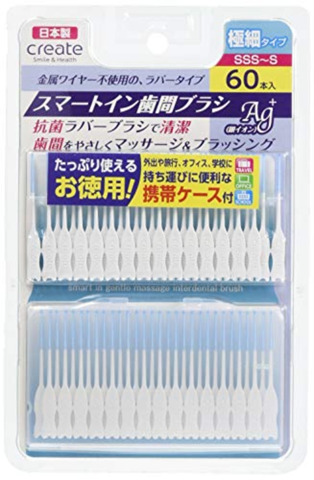 クリエイト スマートイン歯間ブラシ 極細タイプ 60本入 SSS-S 24 枚