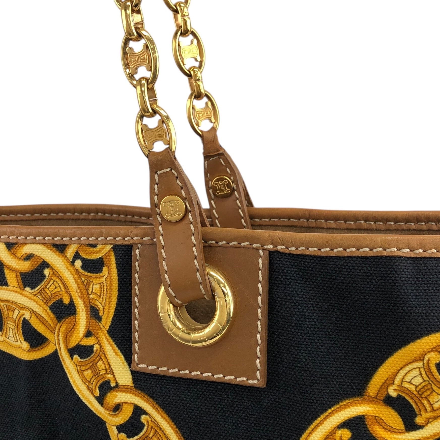 CELINE セリーヌ トートバッグ ブラック ブラゾン キャンバス レザー