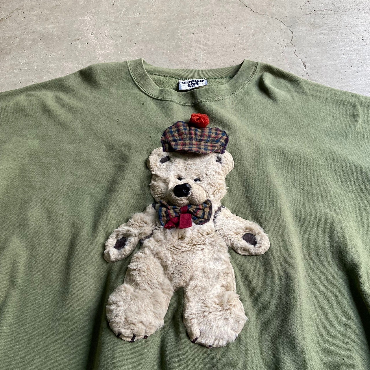 ビッグサイズ 90年代 USA製 両面 くま アニマル 3D スウェットシャツ  