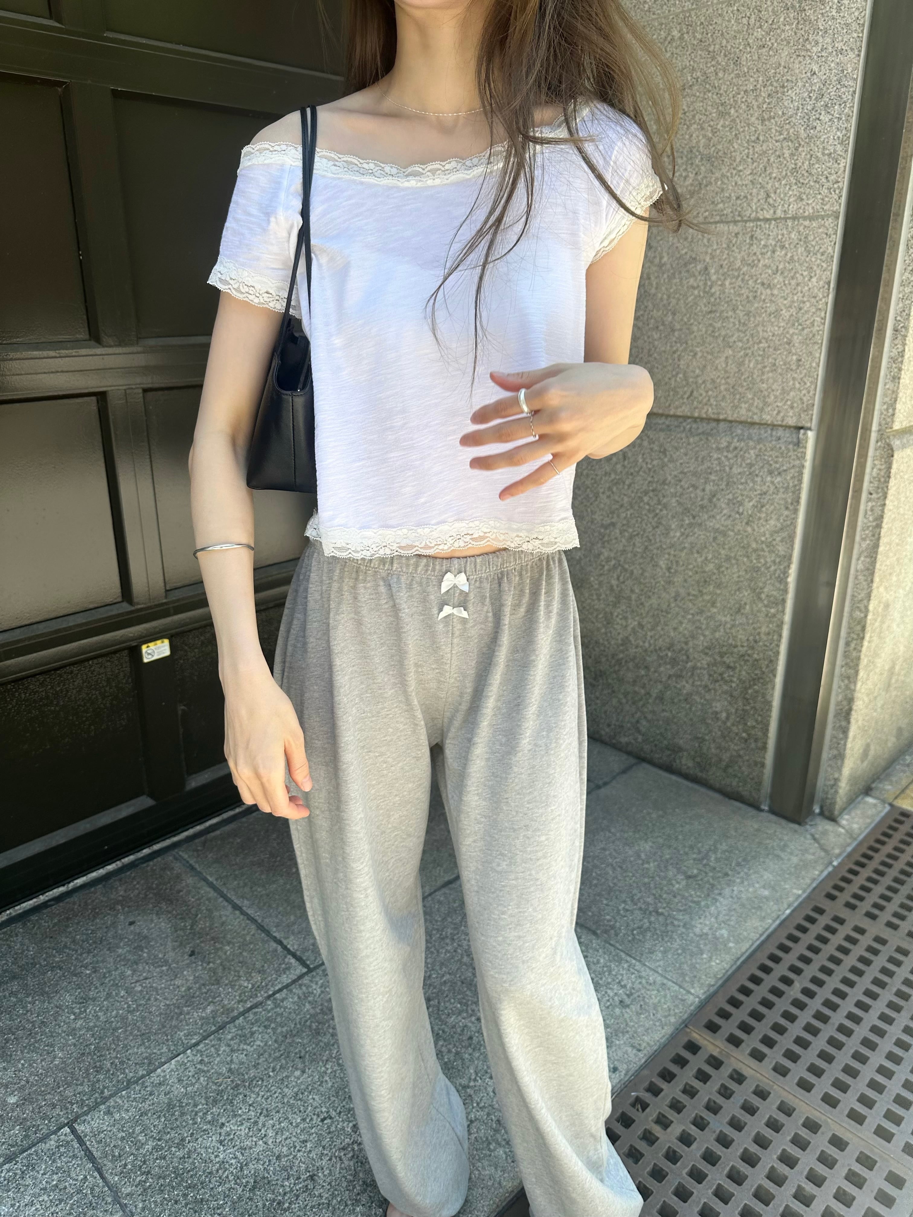 【予約】lace trim tee