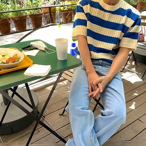 太ボーダーニットTシャツ　MT0080151