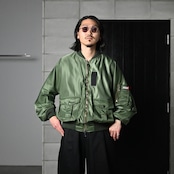 Leh (レー)Bonber Jacket、Wrap Wide Slacksコーディネート