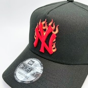 NEW ERA 9FORTY / 940 A-Frame New York Yankees Black FIRE PATERN 【海外商品】 [ニューヨーク・ヤンキース USA-20251223]