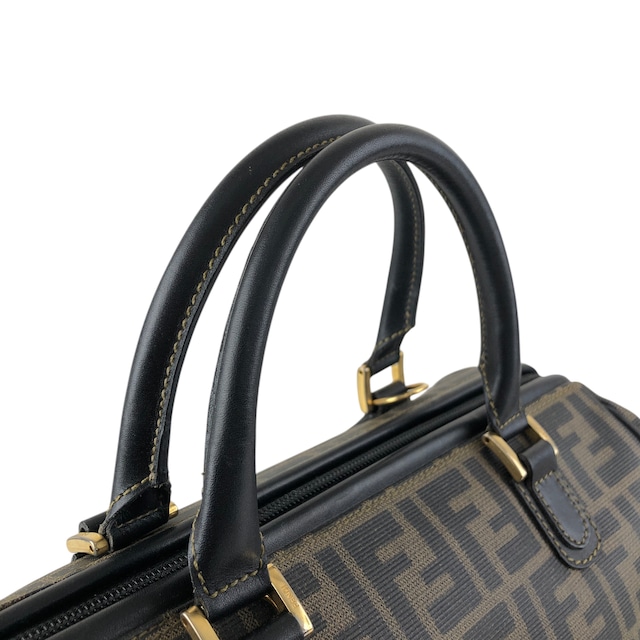 FENDI フェンディ ズッカ ショルダーバッグ ブラック FFロゴ PVC ミニボストン 2way vintage ヴィンテージ オールド ec36sk