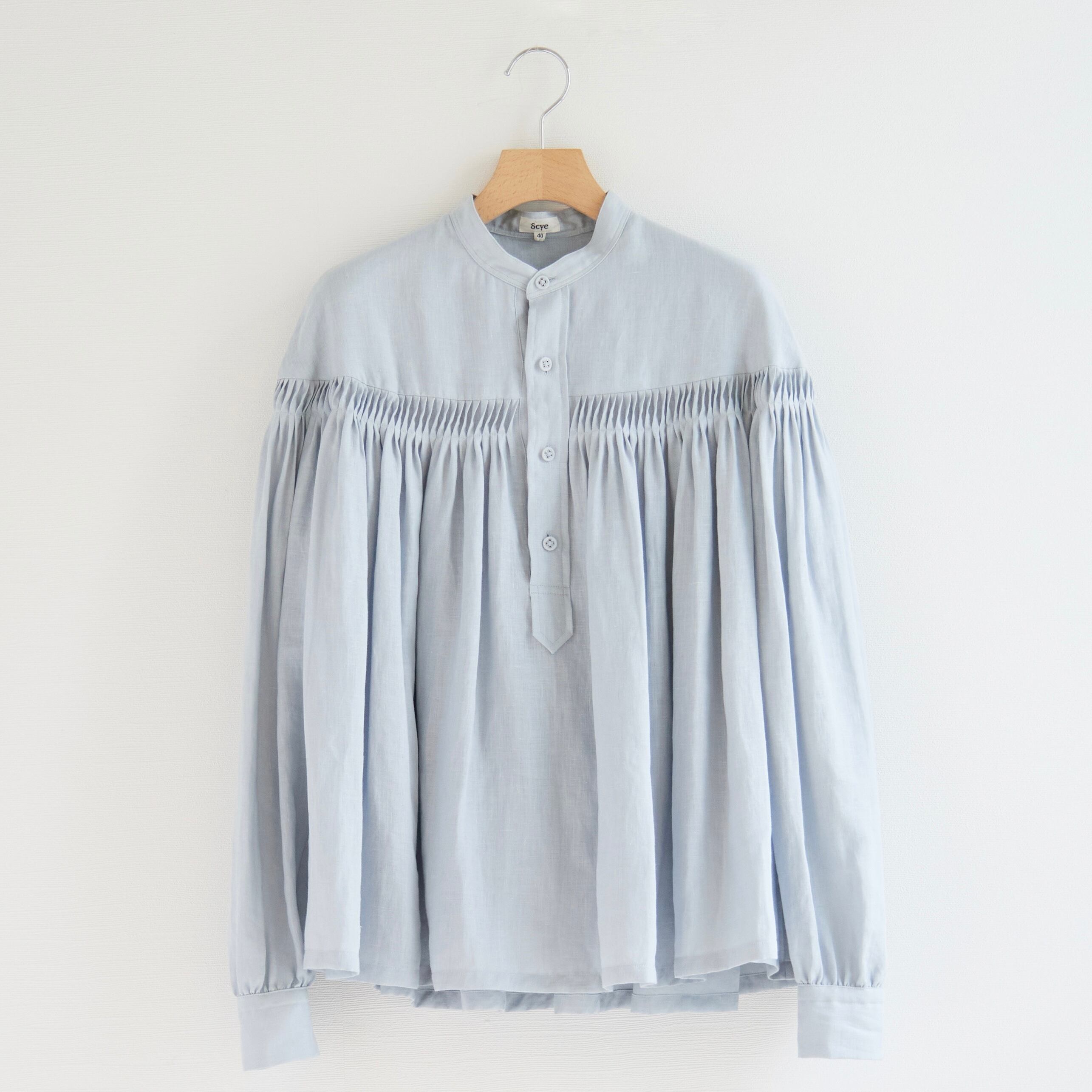 Scye(サイ) /ベルジャンリネン タックシャツ /スモークブルー | えがお  