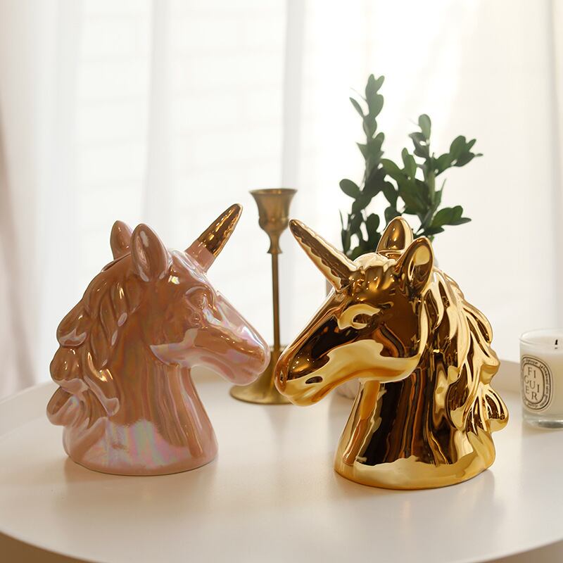 ユニコーン型の貯金箱 オーナメント 装飾品 アート おしゃれ かわいい