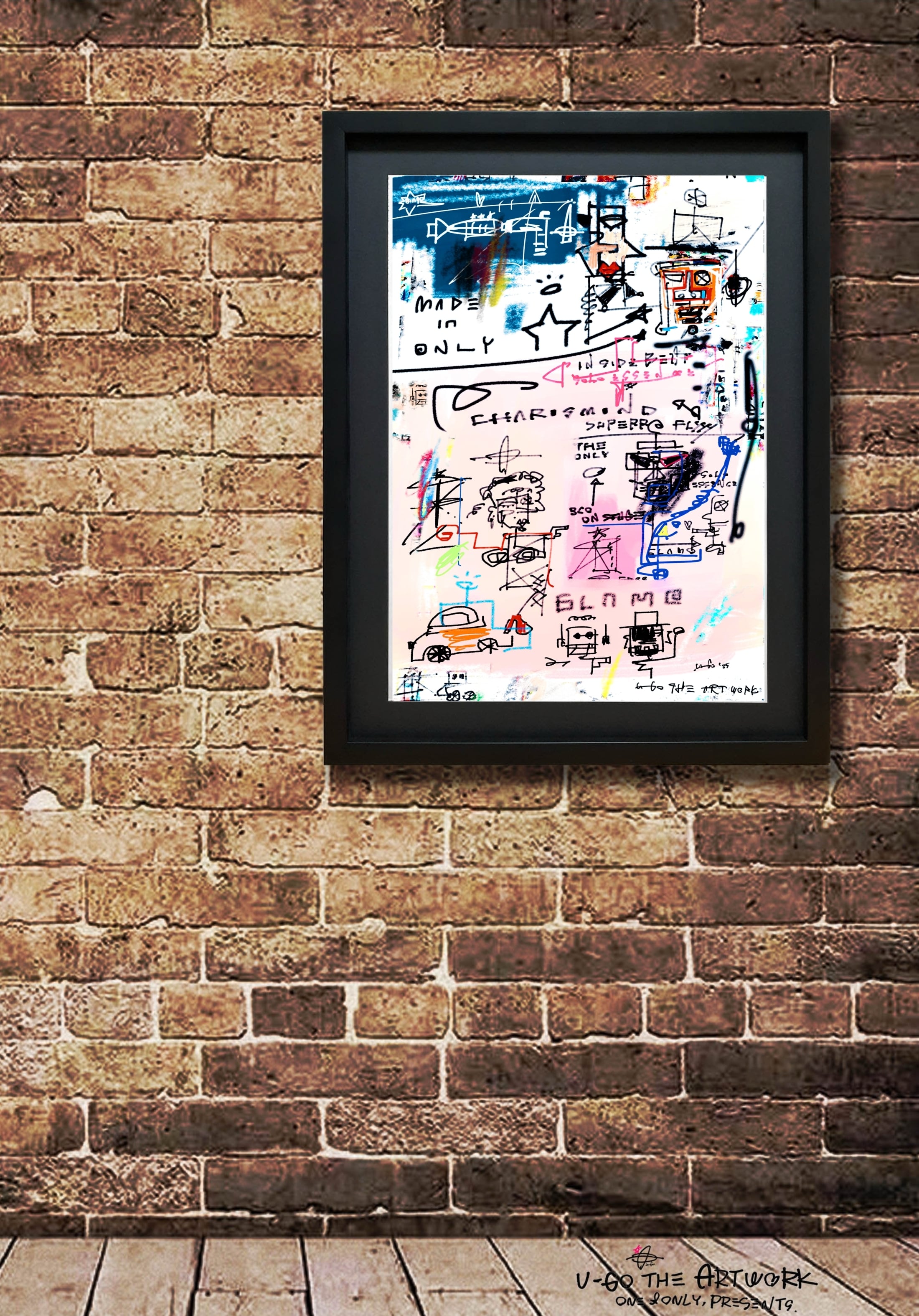 A3ﾌﾚｰﾑ込み「U-GO THE ARTWORK」ｸﾞﾗﾌｨﾃｨ 絵画 | U-GO THE ARTWORK