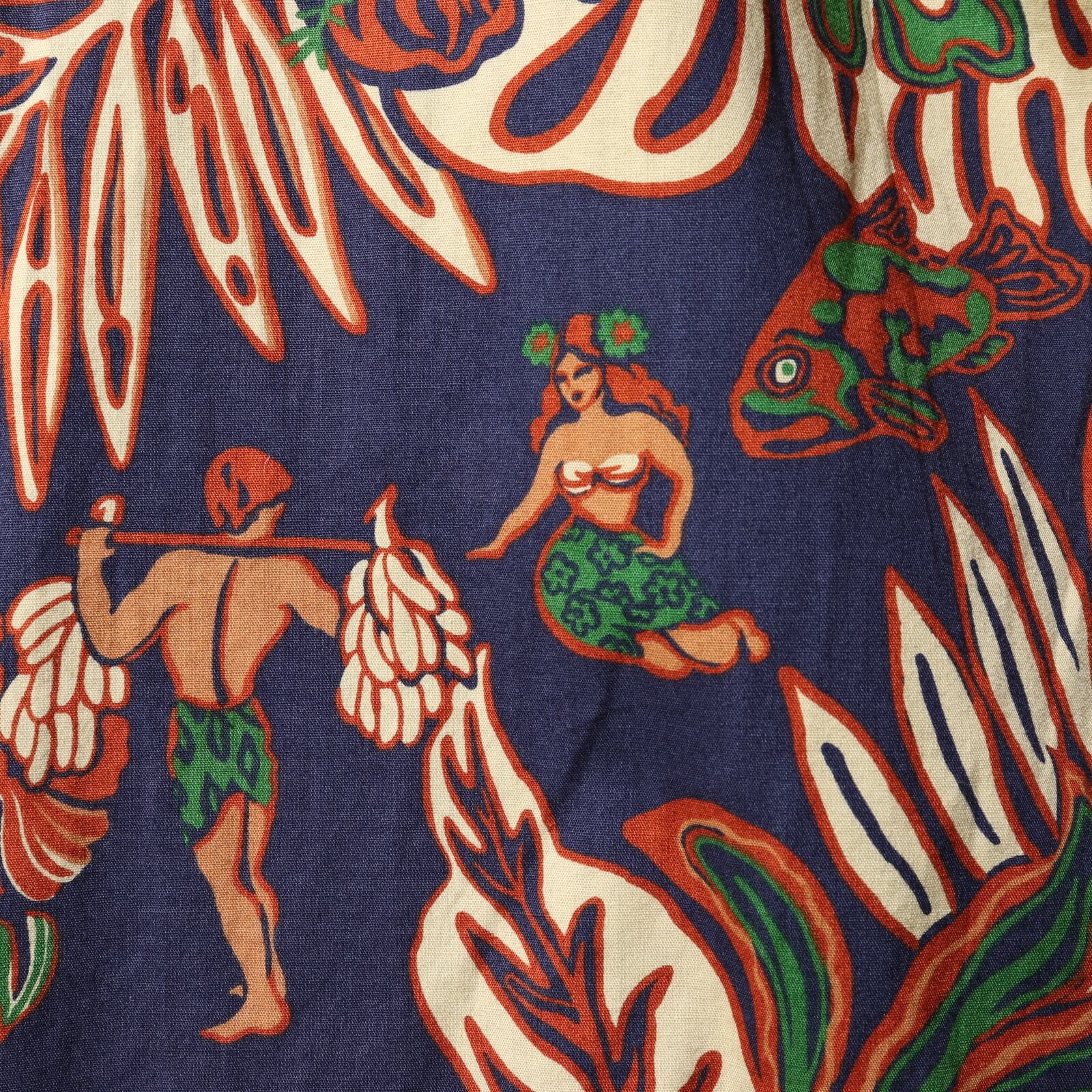 極美品 XL 半袖開襟 アロハ シャツ ポロラルフローレン 総柄 ネイビー  