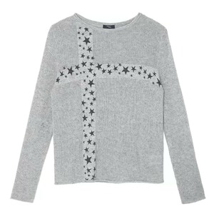 [Two Days off] Cross Stripe Knit Sweat