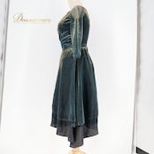 社交ダンス 衣装 チャコット Chacott 日本製 ラテン トップス スカート ツーピース セットアップ ブルー系 グリーン系 緑 光沢 ダンス パーティ 発表会 軽い ラテン衣装 ダンス用衣装 競技用衣装 おしゃれ