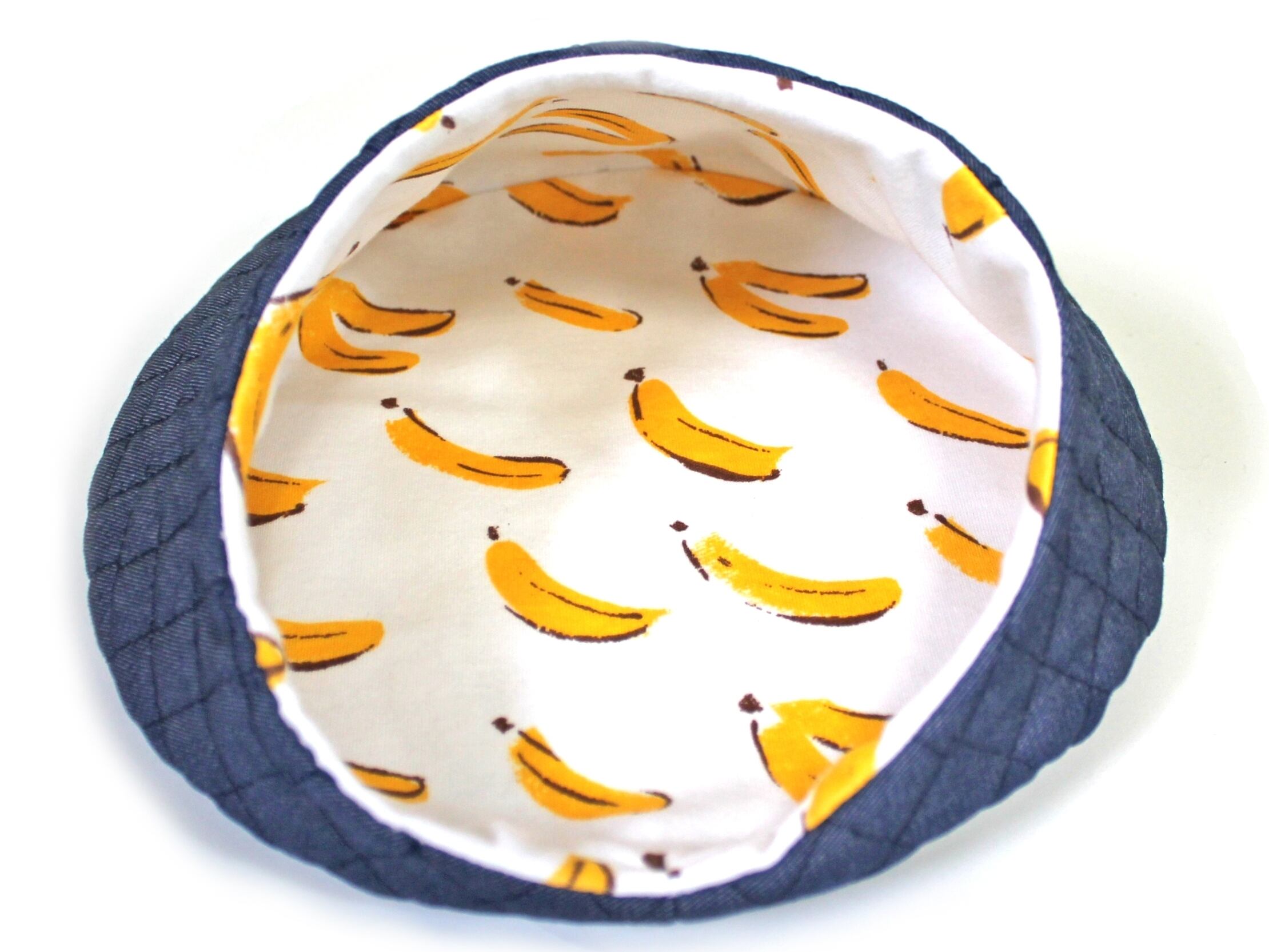 ハリネズミ寝袋  デニム ハリちゃんのおやすみベッド（夏用） デニム × バナナ / Hedgehog bed