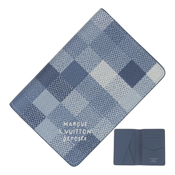 New LOUIS VUITTON ルイヴィトン カードケース オーガナイザー・ドゥ ポッシュ ダモフラージュ インディゴブルー M28609 メンズ パスケース 名刺入れ 新品