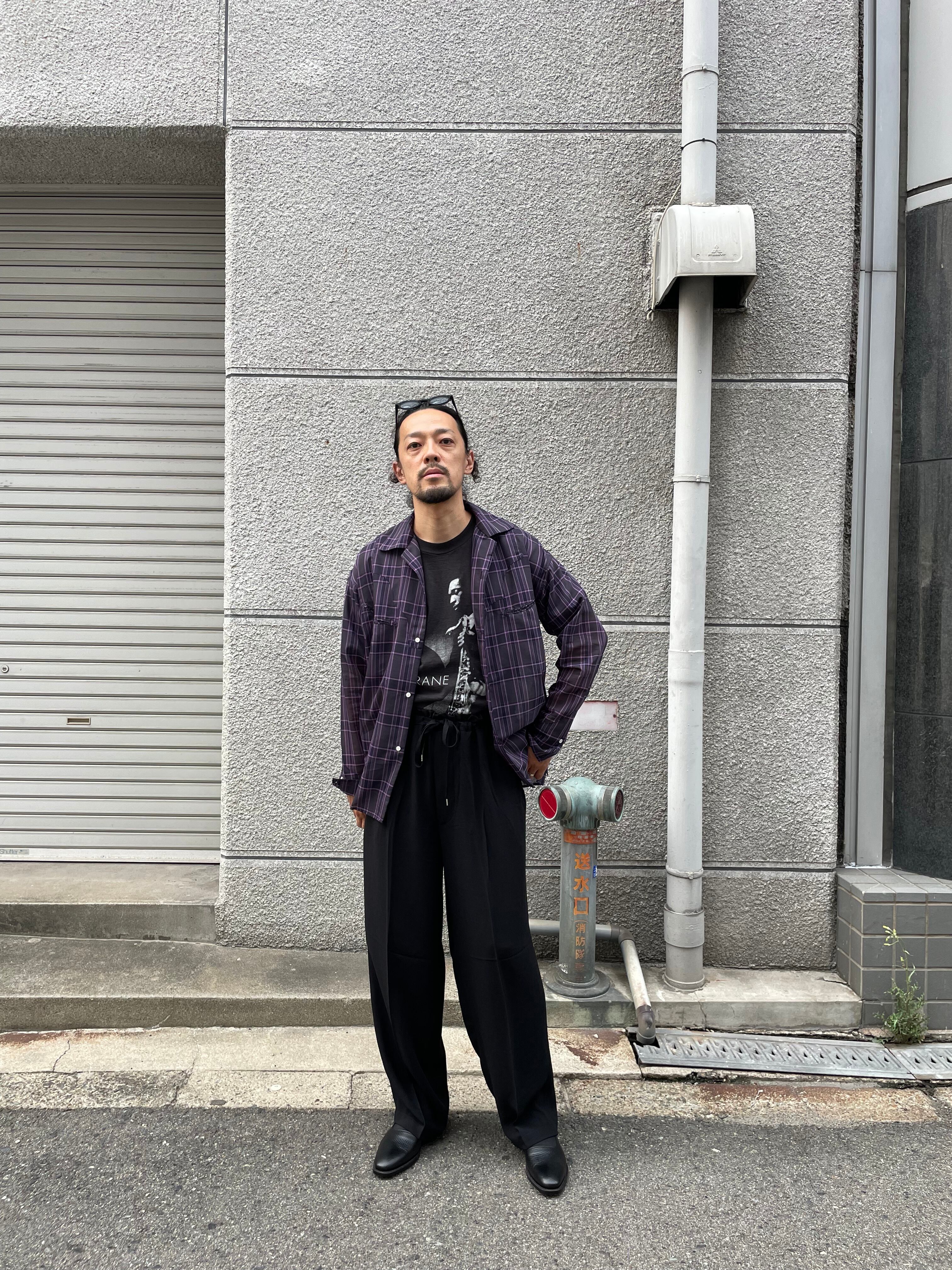 RAINMAKER】MELANGE TWILL DOUGI PANTS_BLACK | marfa store