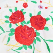 フラメンコ 衣装 マントン シージョ ホワイト系 レッド系 グリーン系 白 花柄 刺繍 スクエア 四角 フレコ フリンジ ダンス パーティ 装飾 飾り 刺繍入り 舞台衣装 華やか 小物 発表会