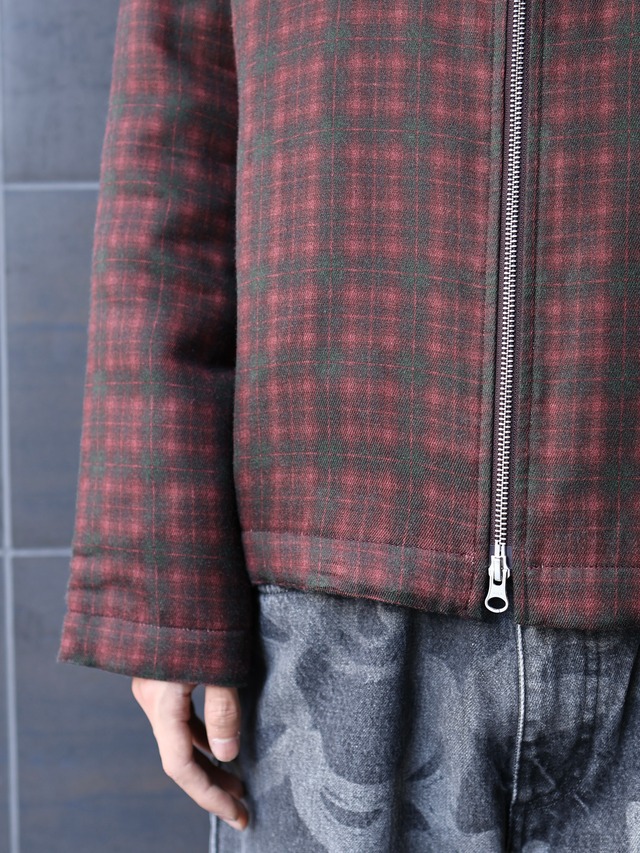 【26aw/ROLDSKOV】zip up slim shirt egadi check