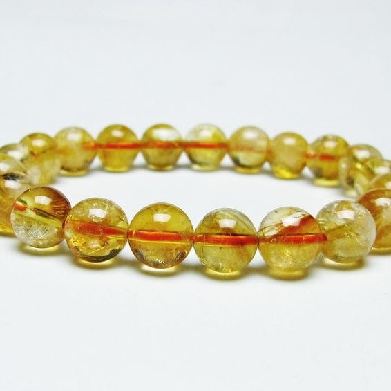 シトリンクォーツ ブレスレット 虹入り 9mm シトリン ブレス 一点物 メール便可 [M便 1/10] 111-46088
