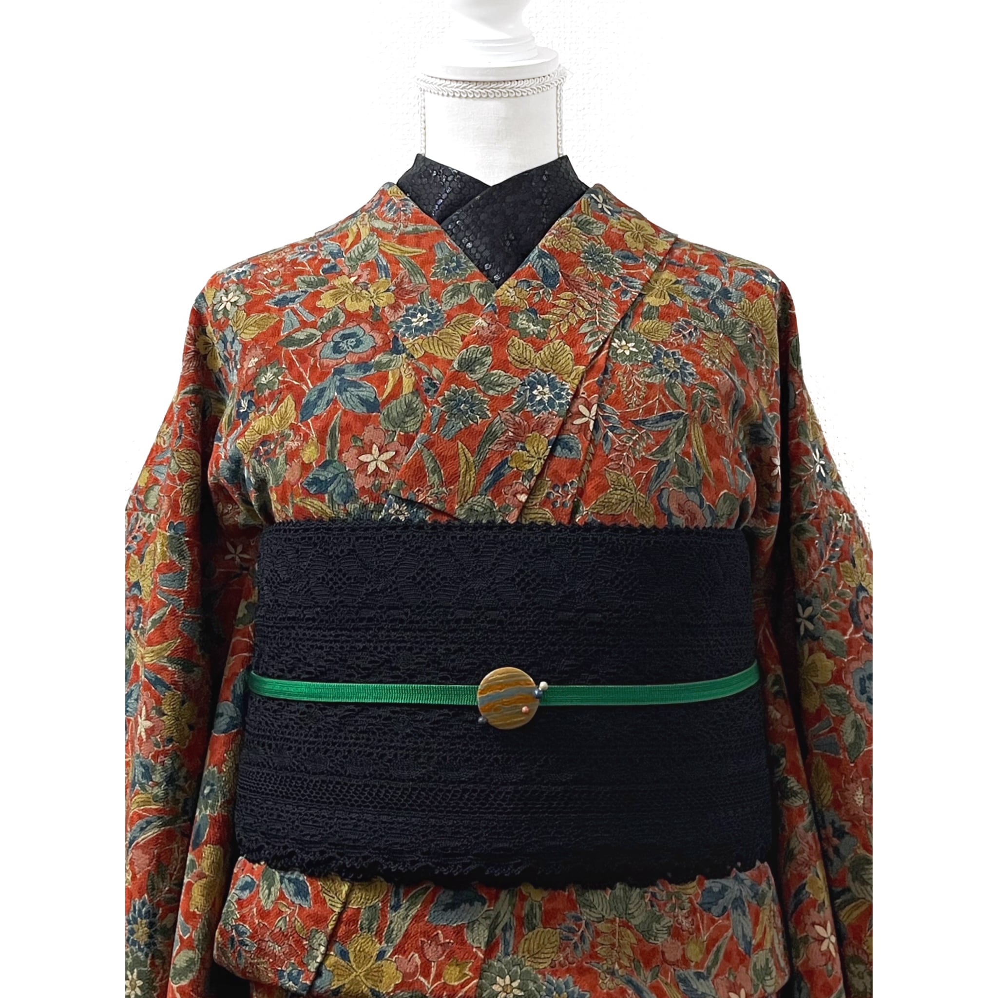 新品】撫松庵 総レース半幅帯(黒) | きもの楸堂-kisasagedo-