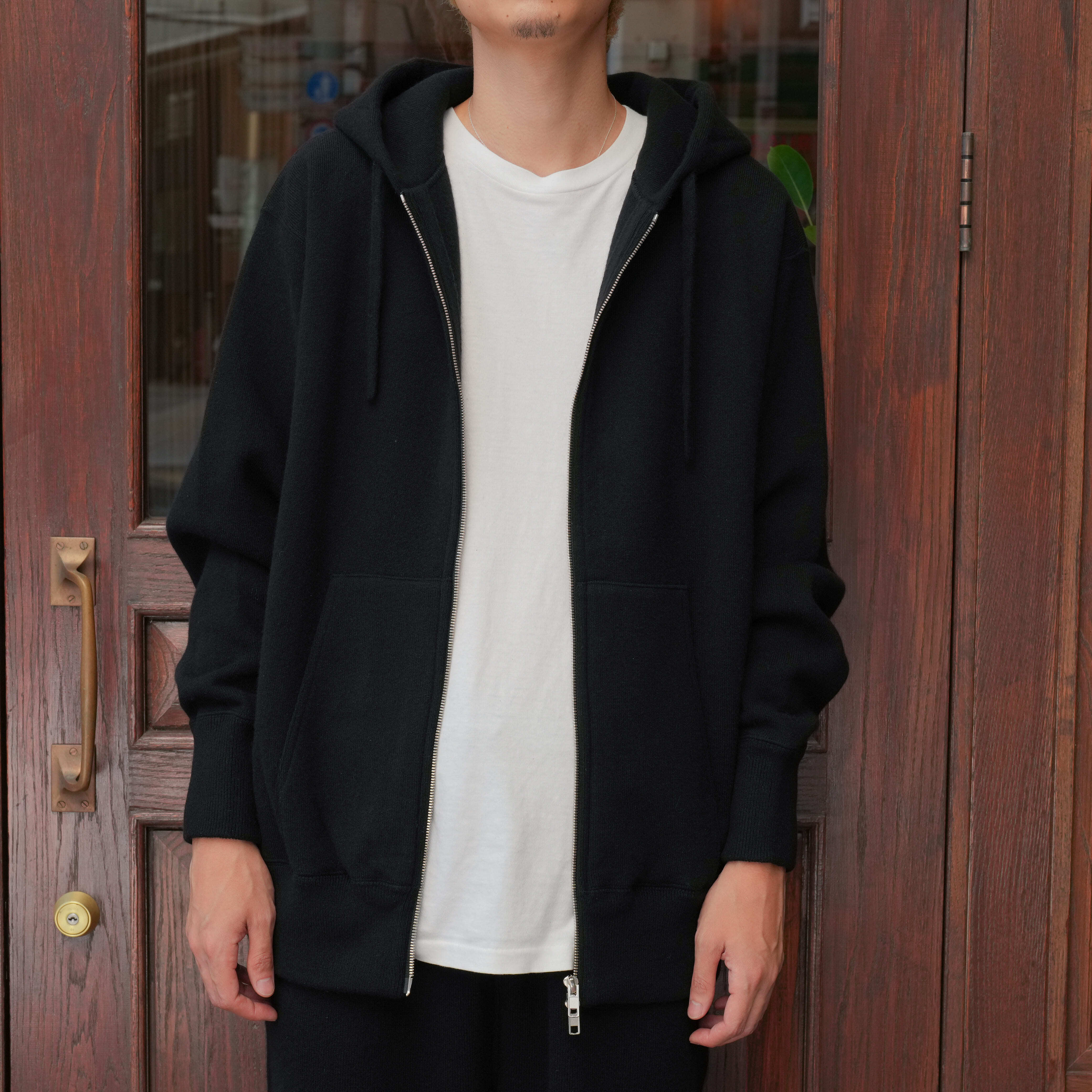 トップス 25aw HERILL GCtwist Zip-up Hooded Black HERILL(へリル)25AW 