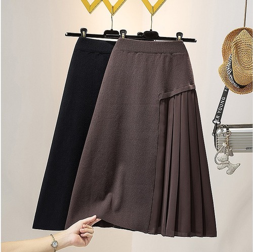 【大きいサイズL-4XL】【秋冬新作】ファッションスカート♪ブラック/ブラウン2色展開◆#schomm-250057