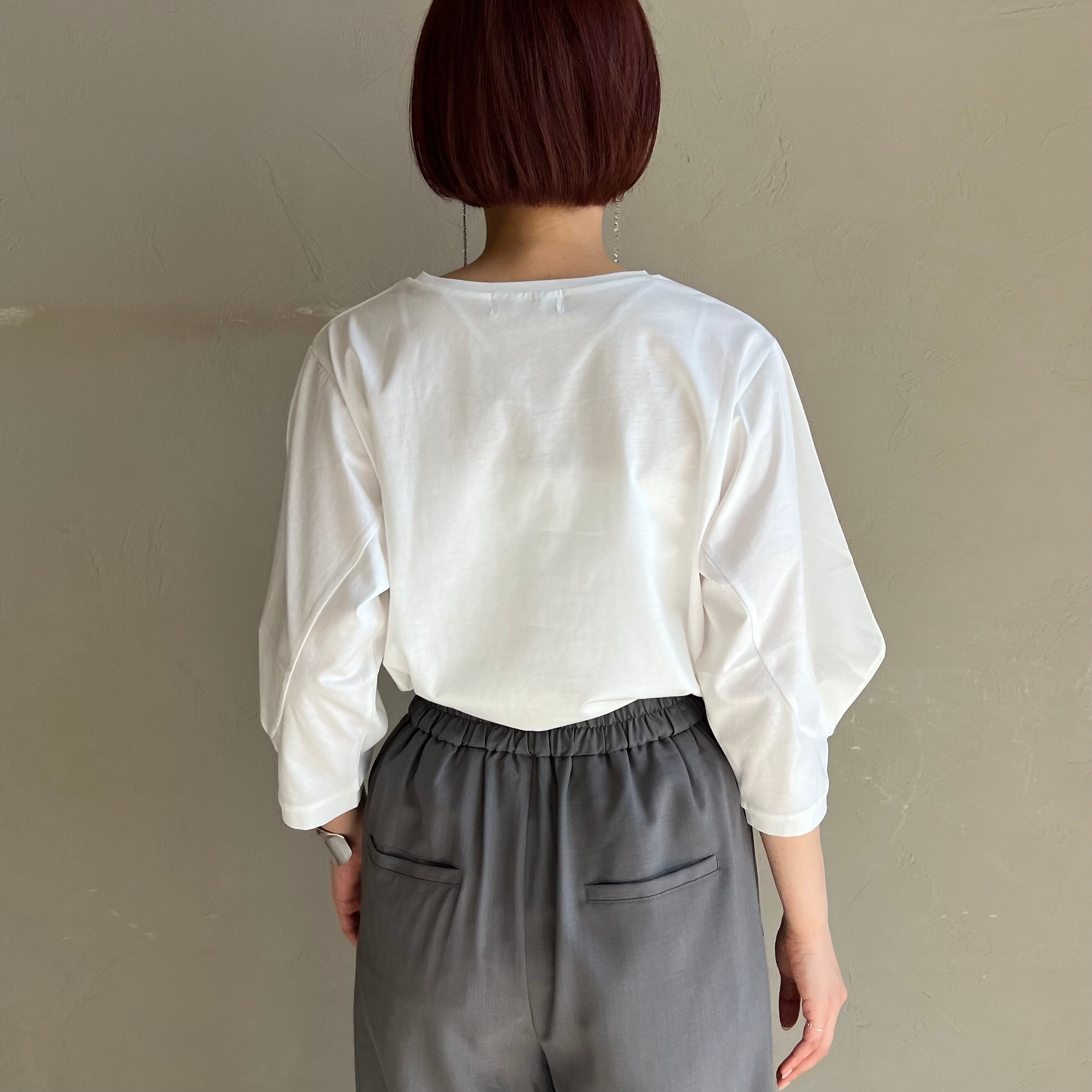 (値下げ)yori ボリュームスリーブカットソー 白 美品 yori バルーンスリーブ カットソー 22SS 白 ボリューム袖｜Yahoo