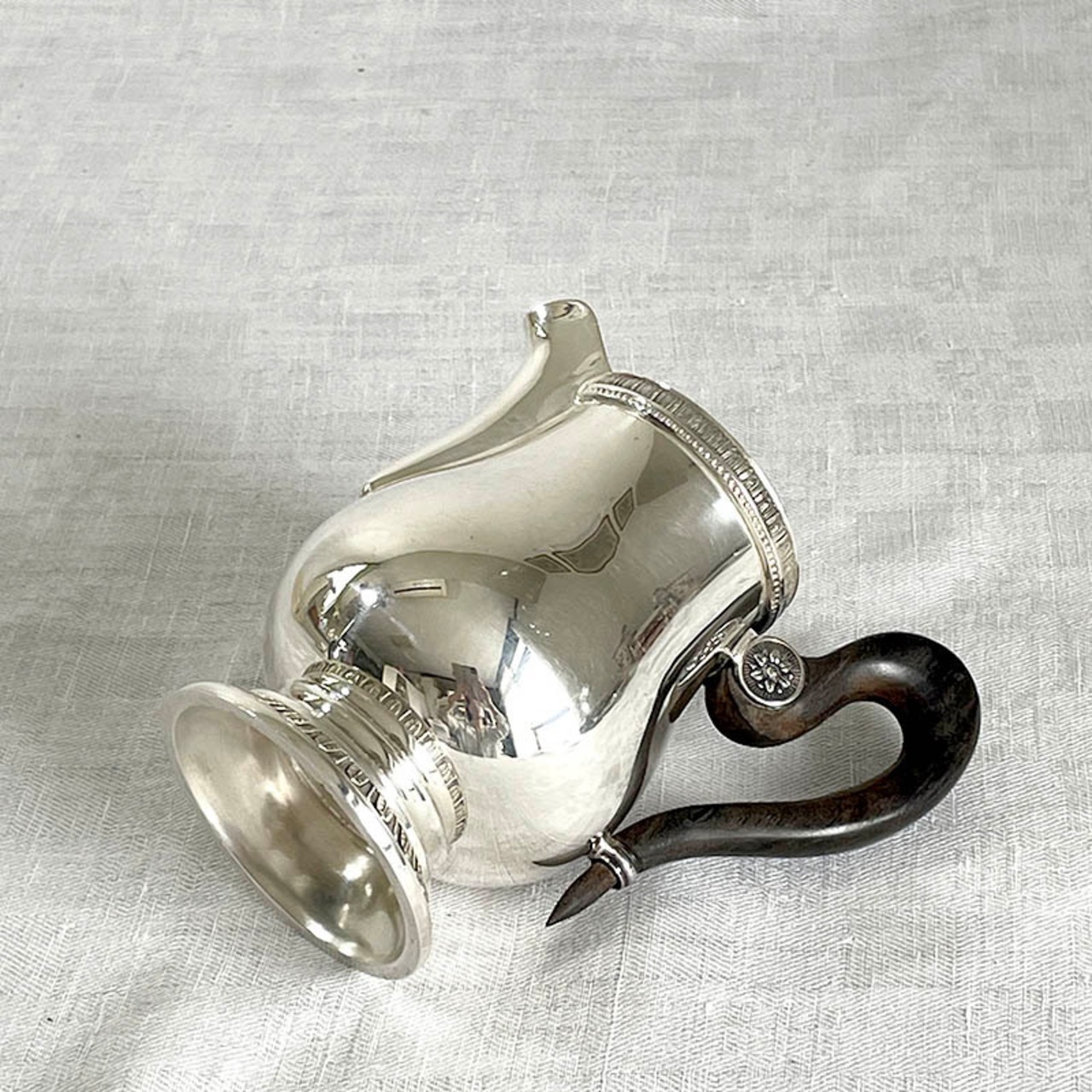 ミルクピッチャー　クリストフル　クリストフルシルバー　シンプルデザイン　エボニーハンドル　Christofle Gallia 19twd30