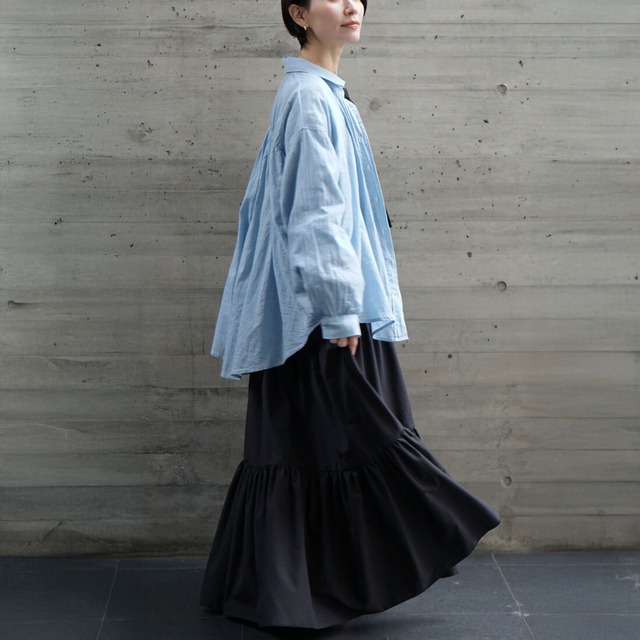 コットンシアーデニムシャツ　