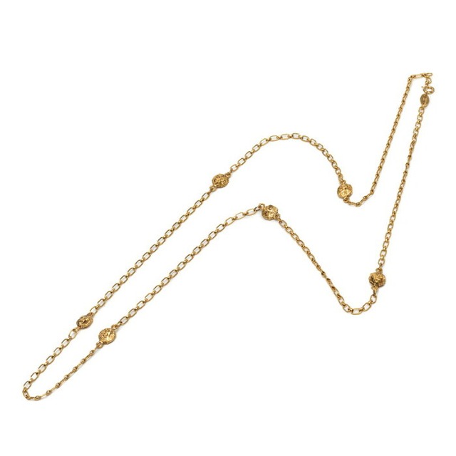 シャネル ライオン モチーフ ロング チェーン ネックレス ゴールド メッキ レディース CHANEL 【中古】