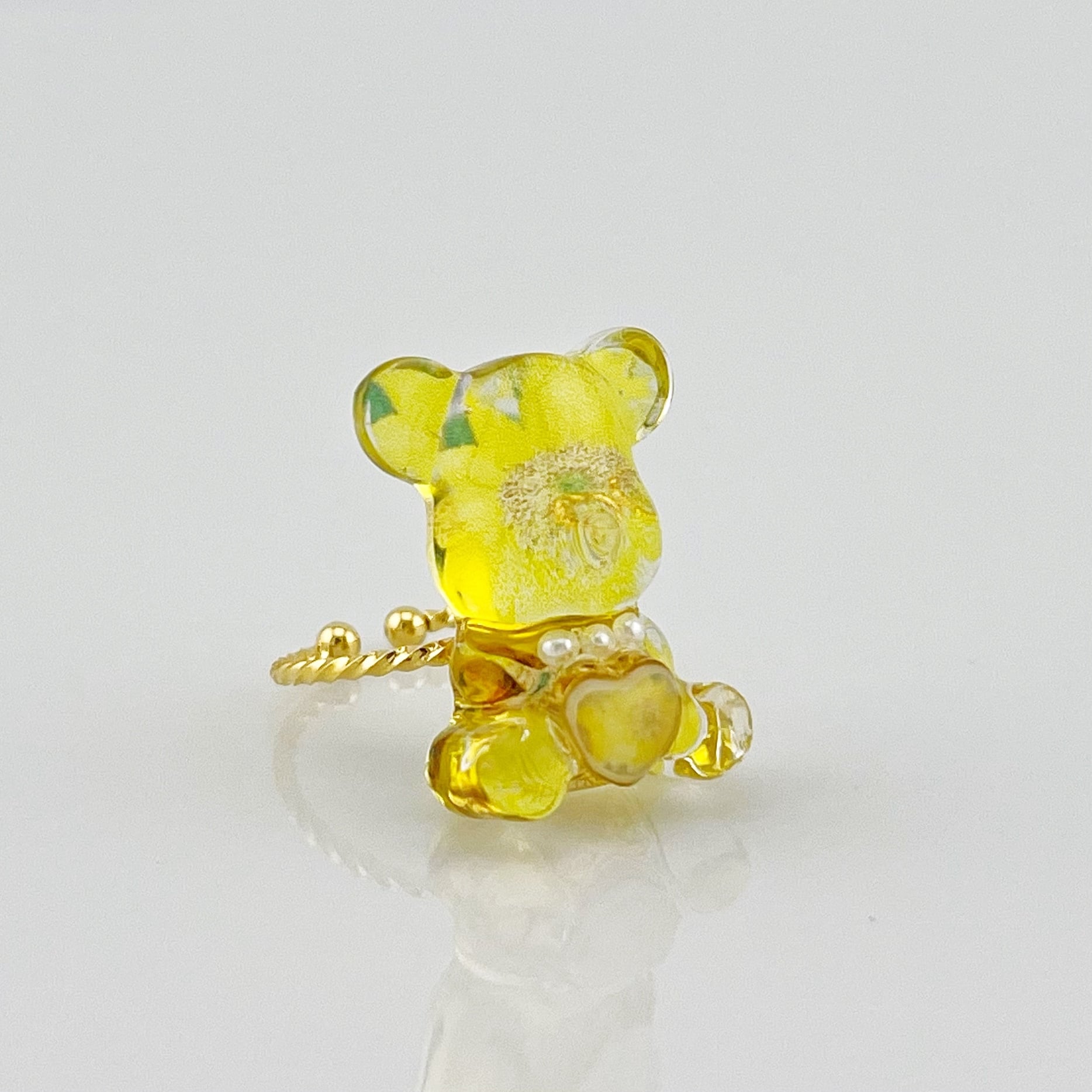 紫外線で色が変わる/愛を贈るくまリング/ひまわり | ayamusubi