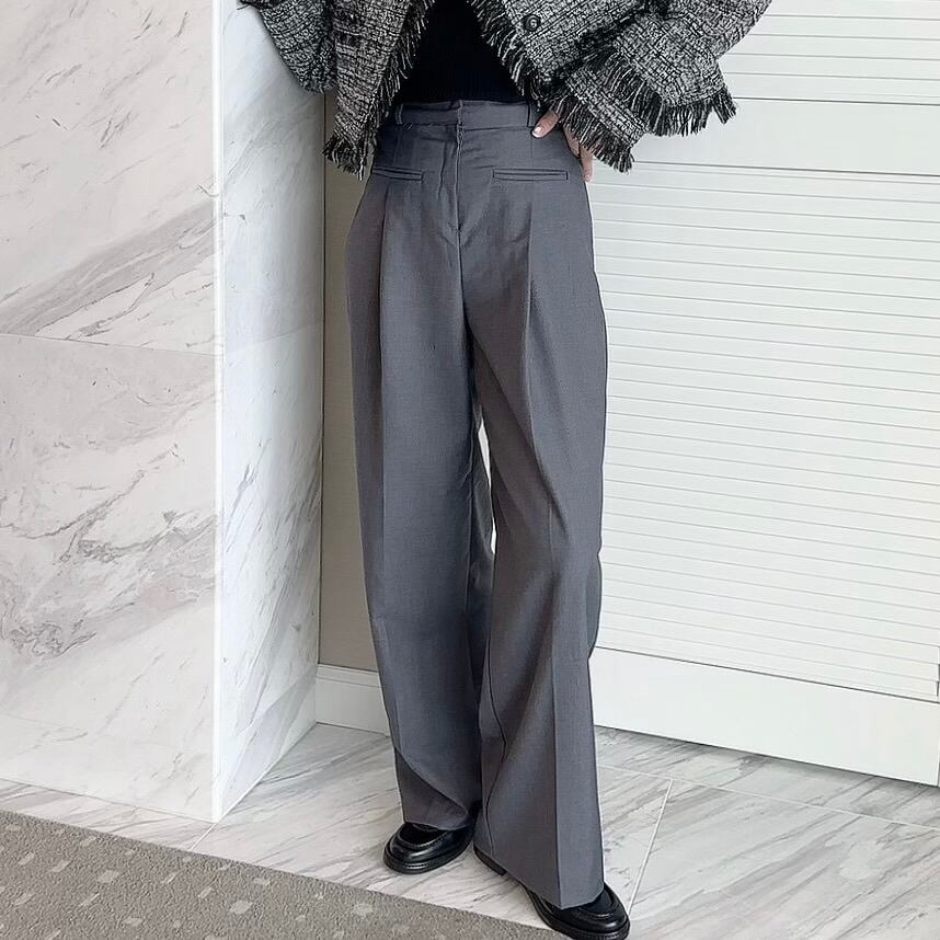 High waist slacks / gray (4月中旬頃発送予定)