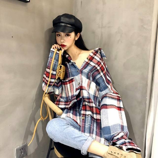 春新作 シャツ トップス レディース ブラウス ネルシャツ しゃつ チェック 柄 カットソー 可愛い Kw0541 Brutal Beauty Fashionstore レディース ウェア オススメ コーデ 通販