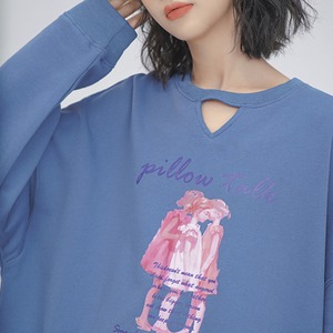 ONLINE純潔な少女の長袖プリントスウェット