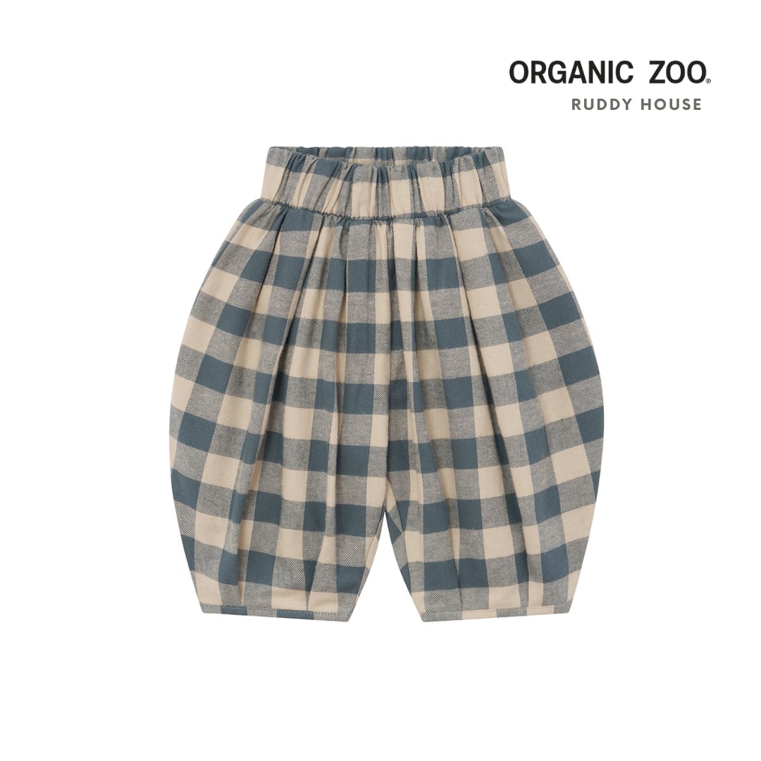 【送料無料】organic zoo / Fog Blue Gingham Lodge Pants