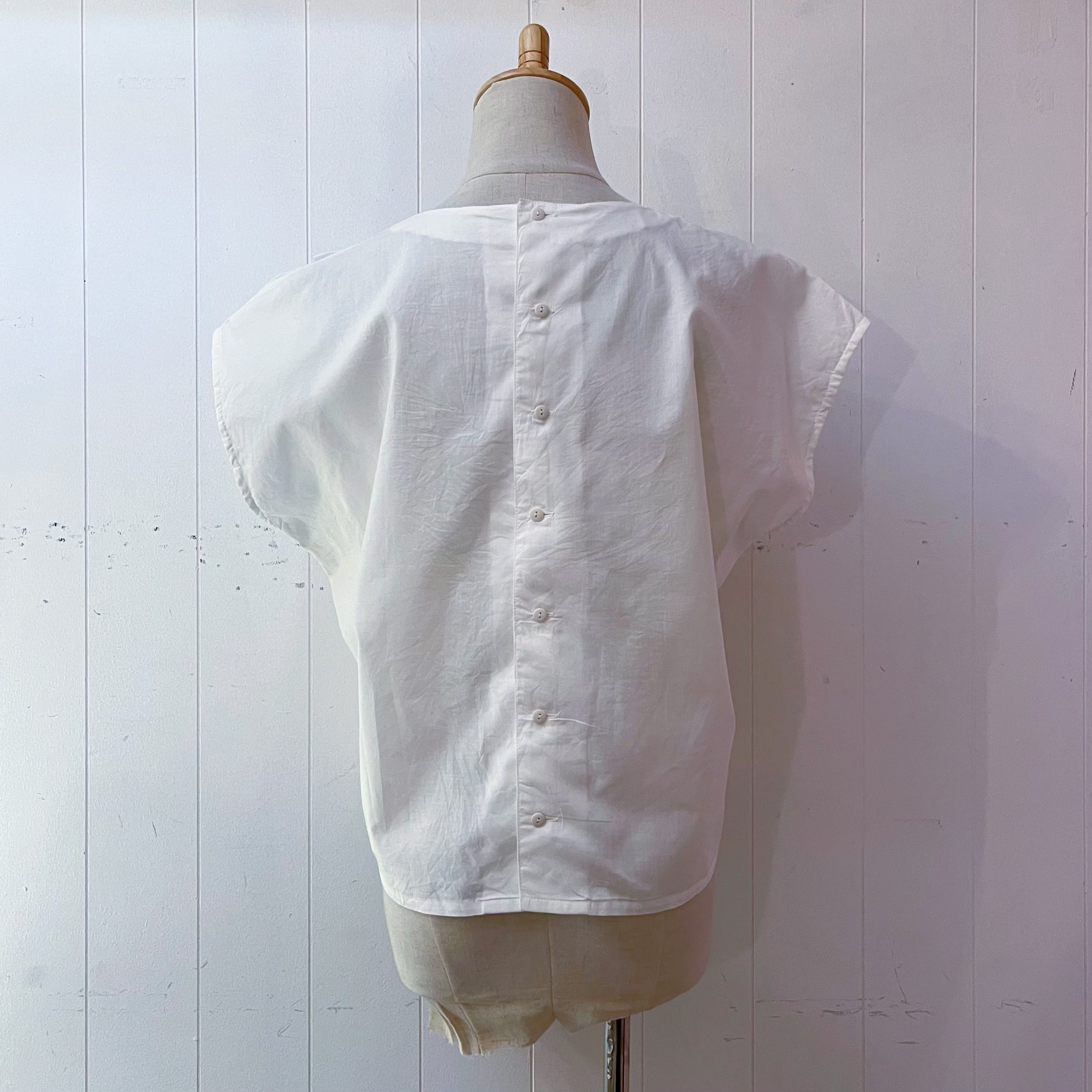 ribbon embroidery frill white blouse
