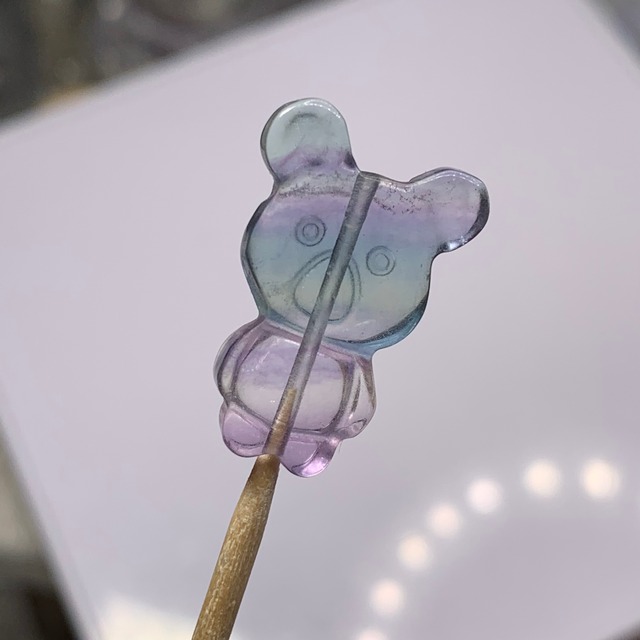 4貫通穴・くまさんフローライトビーズ