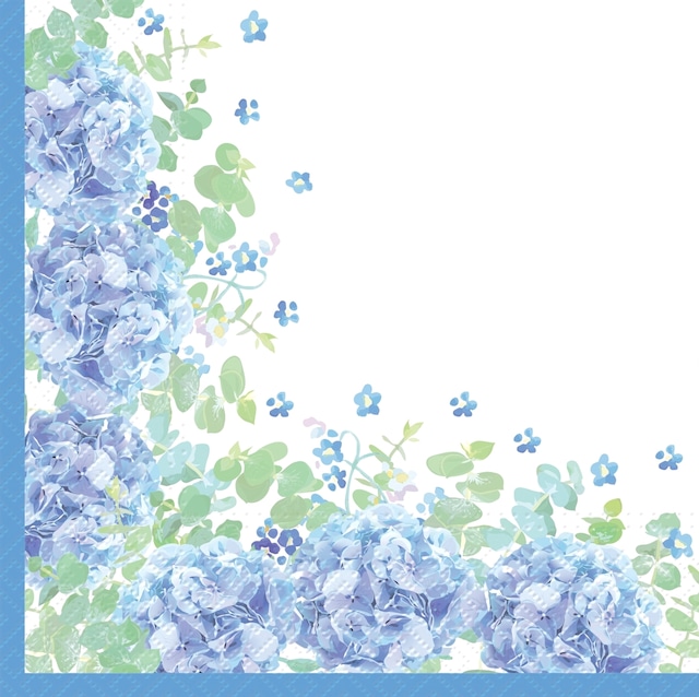 2024春夏【PAW】バラ売り2枚 ランチサイズ ペーパーナプキン Blue Meadow ホワイト