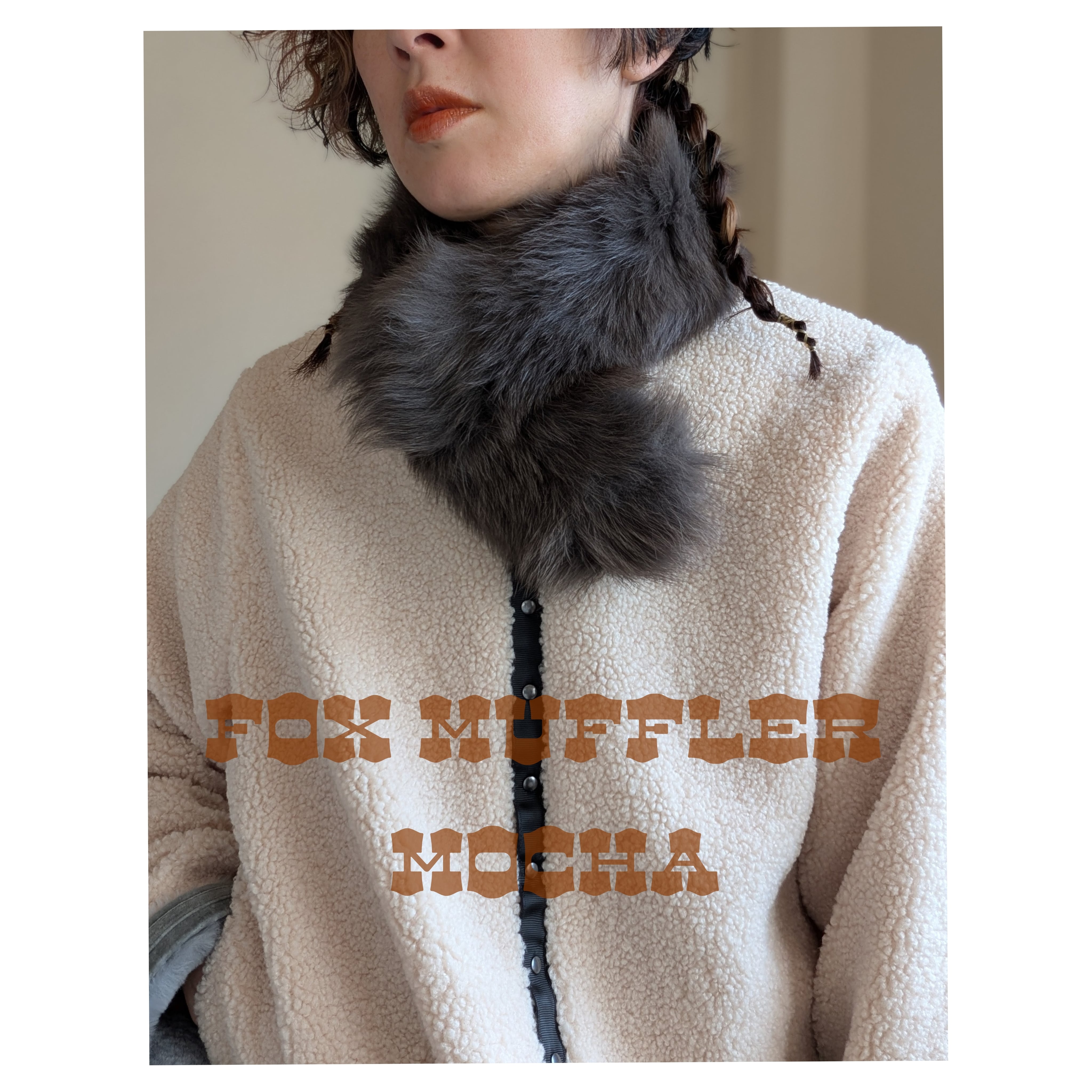 残り1点！FOX SATIN MUFFUR / MOCHA | 服と雑貨ume 大阪市北区中津