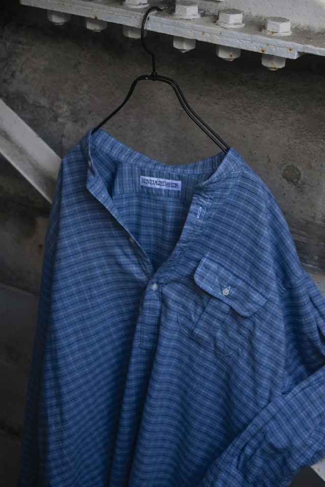INDIVIDUALIZED SHIRTS / Ex Cotton Cashmere pullover shirt (Blue graph check)