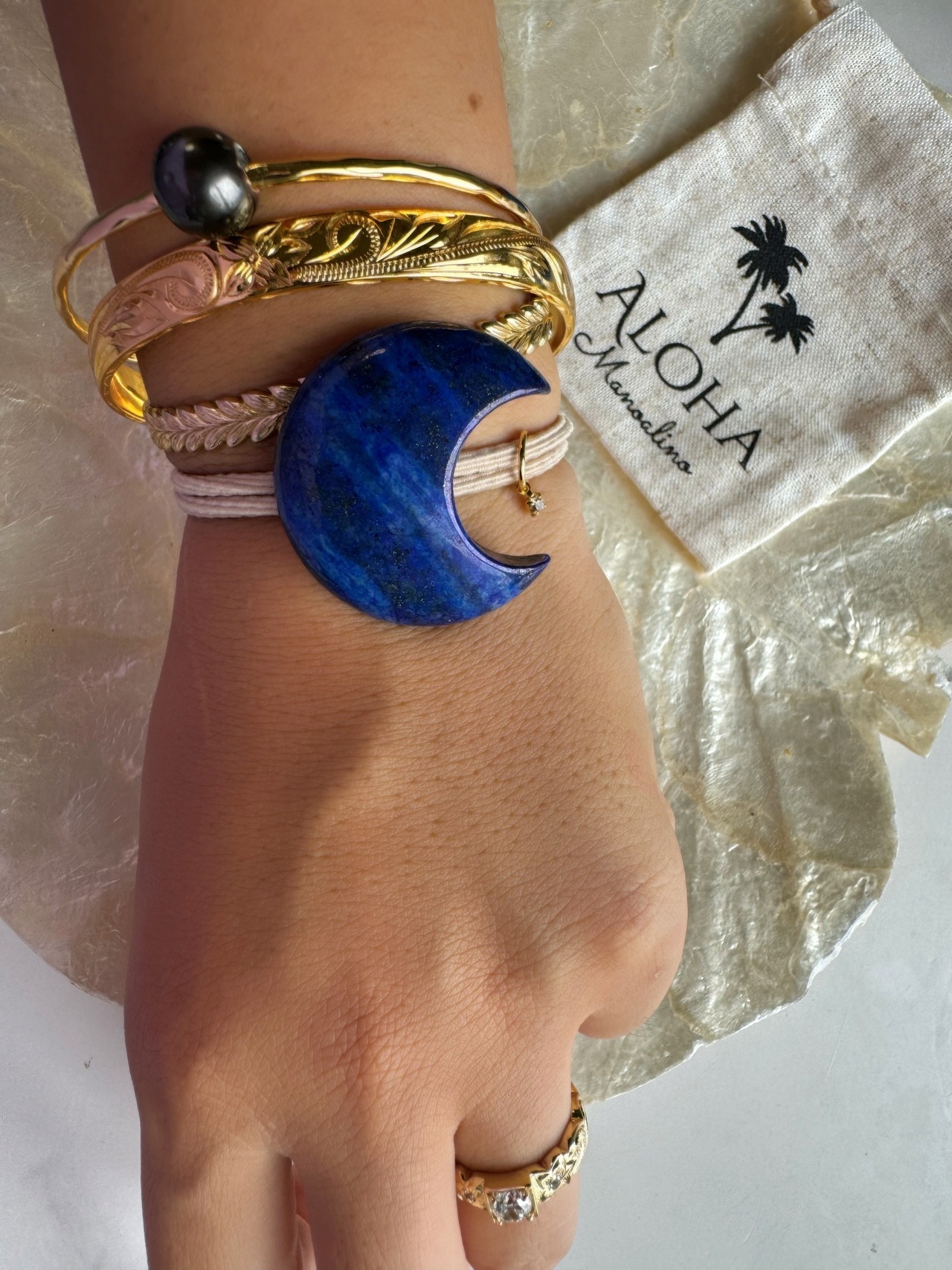 Mahina lapis lazuli hair accessory(月ラピスラズリヘアゴム)