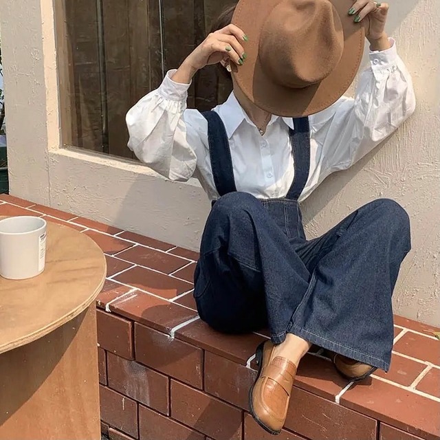 ハイウエストショルダーパンツ