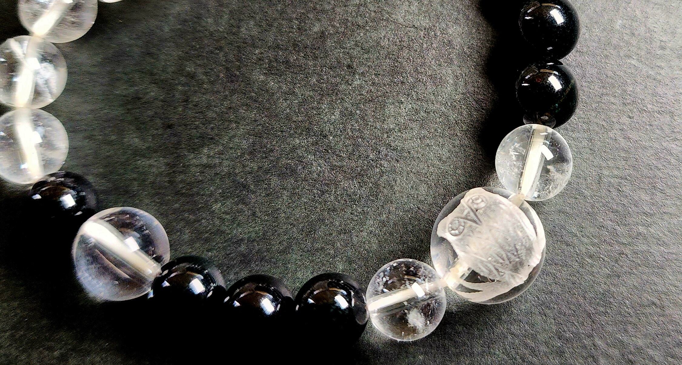 梟 福を呼ぶ マニ車 翡翠 ヒマラヤ水晶 フクロウブレス 023 【公式通販】