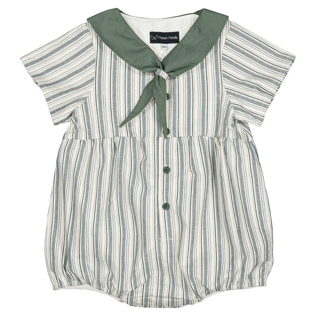 【予約・特典あり】Maison Marelle / Romper ROI - forest green stripes
