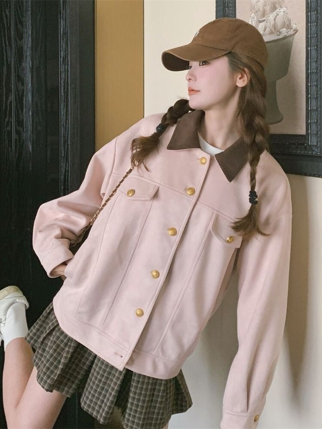 スエード調　甘めジャケット　K2206