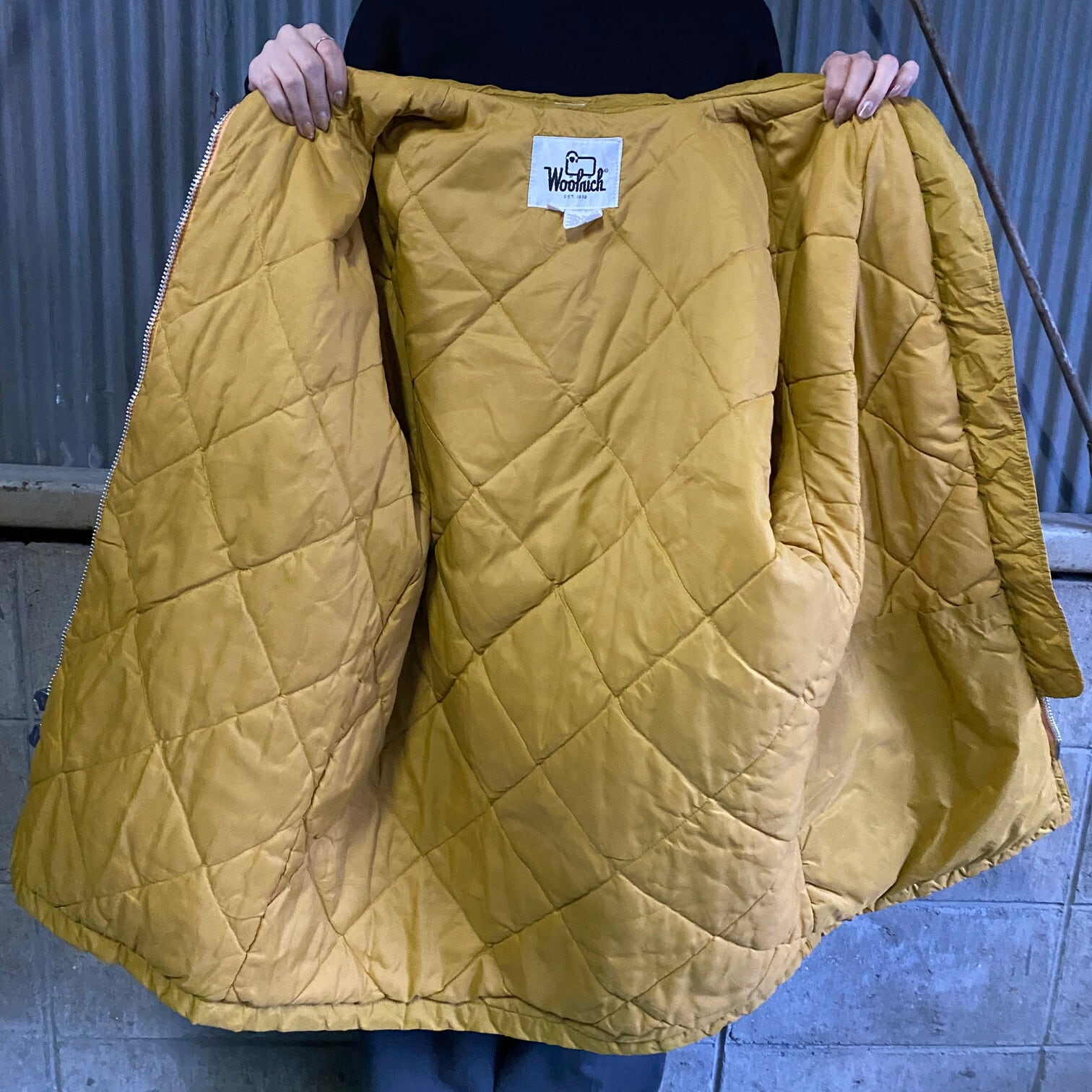 70年代 白タグ ウールリッチ フード収納型 中綿 ナイロンジャケット