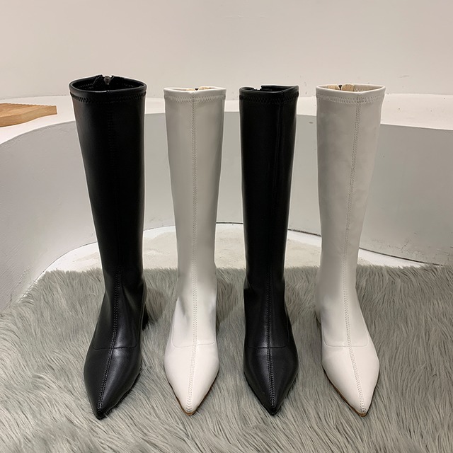 ブーツレディースウィンターバックジッパーソリッド カラー 靴 シューズ 冬物 ソリッドカラー フェイクシューズ76671958524