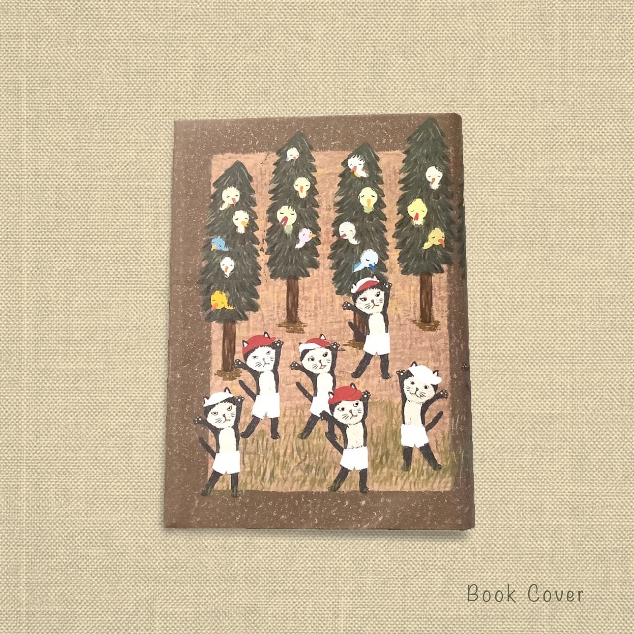 猫たちの運動会|猫イラスト ブックカバー ダウンロード販売