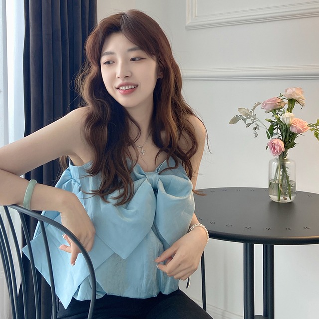 リボンサマーバックノースリーブ 夏物 試着室53419532572