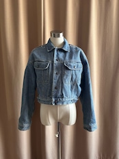 silver foil remake boa denim jacket-4550-2