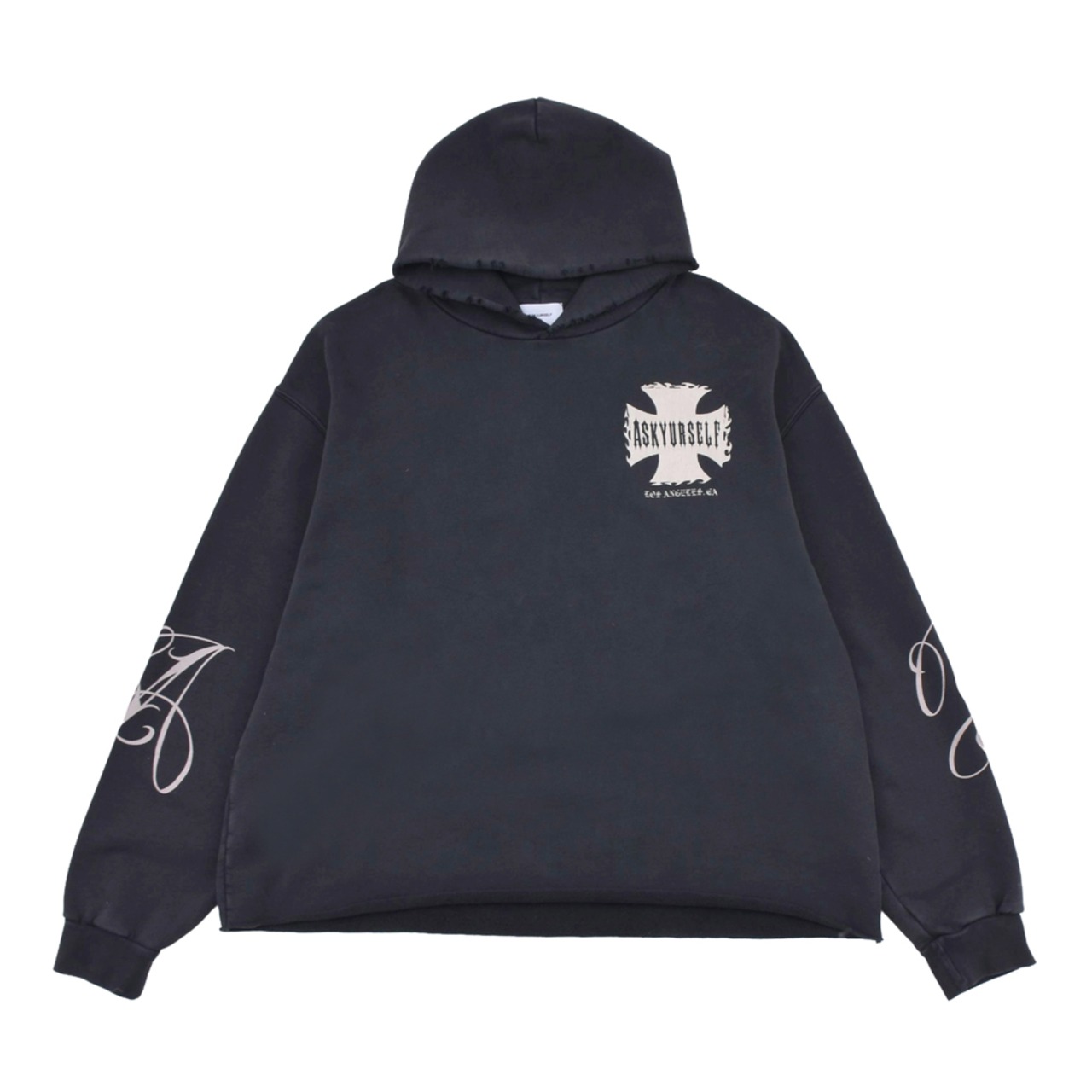 【ASKYURSELF】RAW AY CROSS HOODIE - 5
